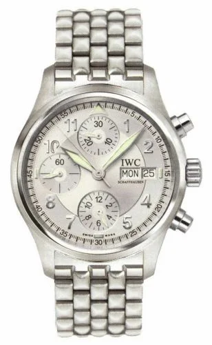 IWC Pilot's Watch Spitfire Chronograph Stainless Steel / Silver / Spanish / Bracelet IW3706-30 (IW370630)